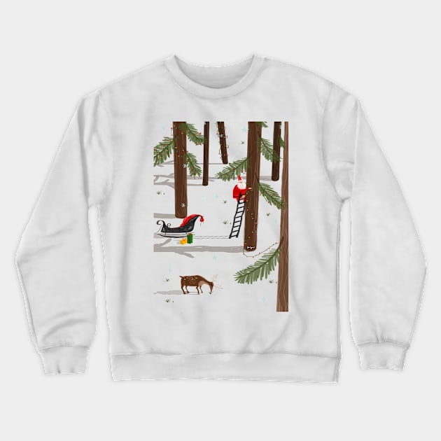 Forest Christmas Party Crewneck Sweatshirt by oanaxvoicu